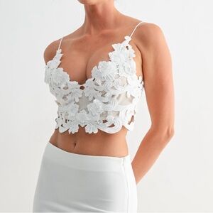 Elegant Cream Lace Women Top